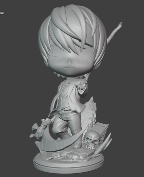 Kira - Light Yagami - Chibi 3D Baskı Modeli .c4d .max .obj .3ds .fbx .stl .blend