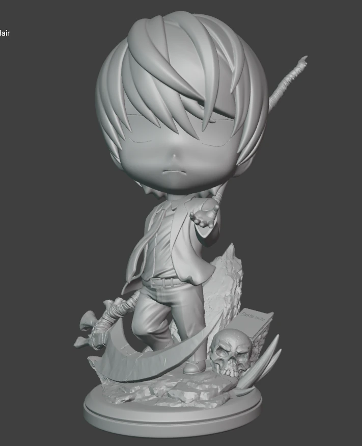 Kira - Light Yagami - Chibi 3D Print Model .c4d .max .obj .3ds .fbx .stl .blend 