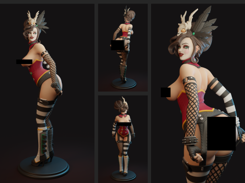 Mad Moxxi Inspired Erotic Collectible 3D Print Model Adult Fan Art Model Cetak 3D