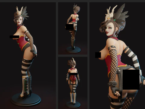 Mad Moxxi Inspired Erotic Collectible 3D Print Model Adult Fan Art 3D Print Model