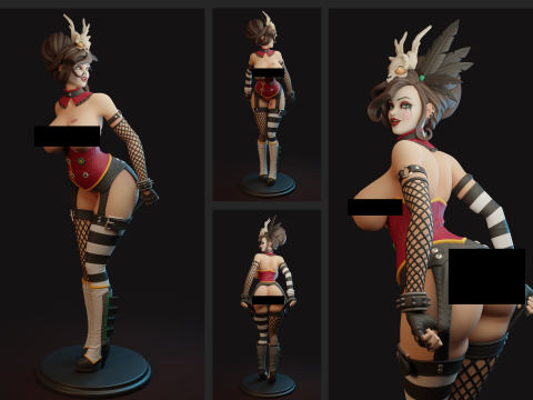 Mad Moxxi Inspired Erotic Collectible 3D Print Model Adult Fan Art Model Cetak 3D