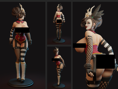 Mad Moxxi Inspired Erotic Collectible 3D Print Model Adult Fan Art Model Cetak 3D