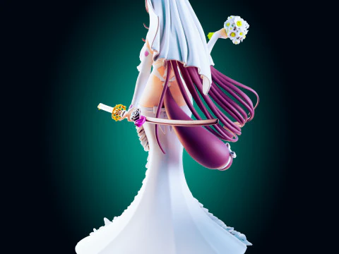 Battleship Empress Fantasy Naval Warrior-Inspired Adult Art 3D Print Model