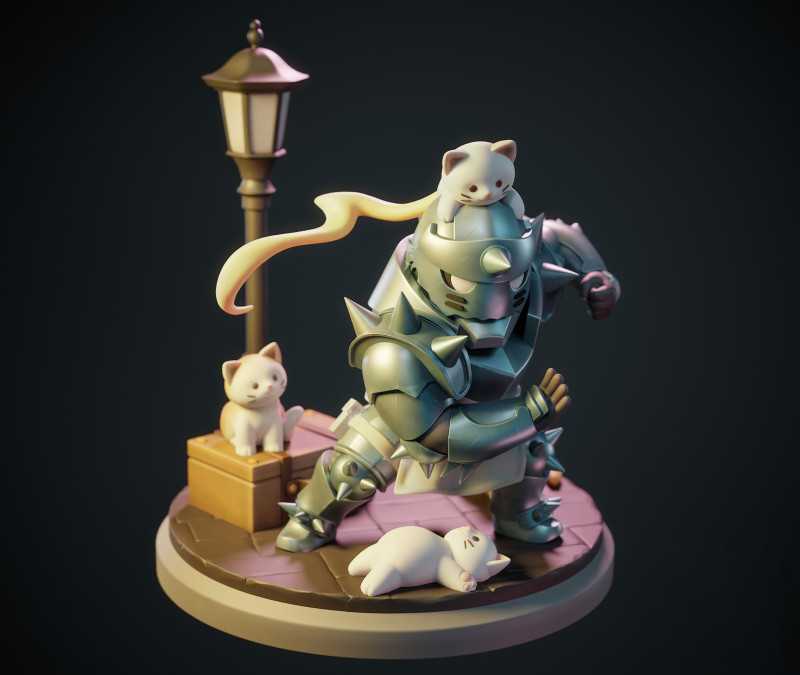 Alphonse Elric Chibi Style STL 3D Print Model 3D-printmodel .c4d .max .obj .3ds .fbx .stl .blend
