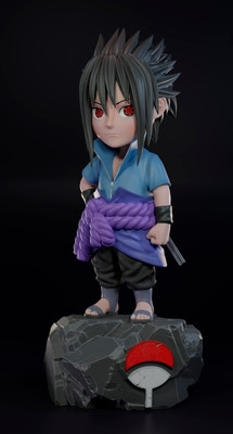 Sasuke Uchiha Chibi Style STL 3D Print Model 3Dプリントモデル .c4d .max .obj .3ds .fbx .stl .blend