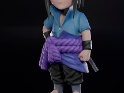 Sasuke Uchiha Chibi Style STL 3D Print Model 3D 프린트 모델
