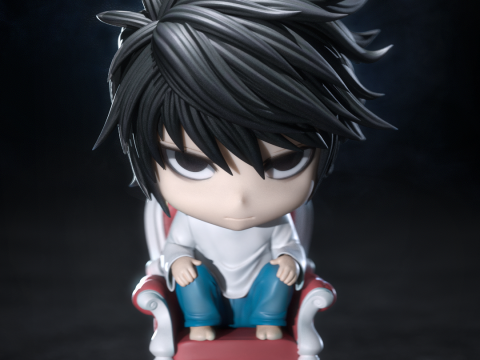 L Chibi Style STL 3D Print Model 3D Baskı Modeli