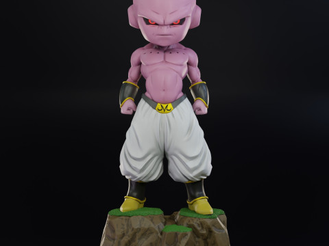 Kid Buu Chibi Style STL 3D Print Model 3D Print Model
