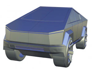 Tesla Cybertruck 1-64 Scale Full 3D Print Model 3D Print Model