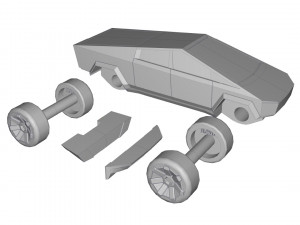 Tesla Cybertruck 1-64 Scale Full 3D Print Model Modelo de Impressão 3D