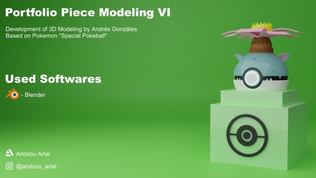 Venusaurs Pokeball 3D Модель .c4d .max .obj .3ds .fbx .stl .blend 