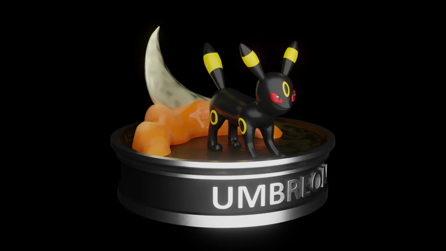 Pokemon Umbreon 3D Print Model .c4d .max .obj .3ds .fbx .stl .blend 