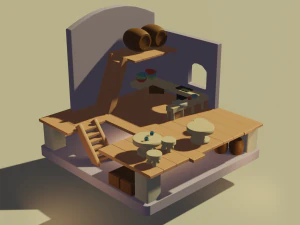 Mini shop or mini caffe bar 3D Model