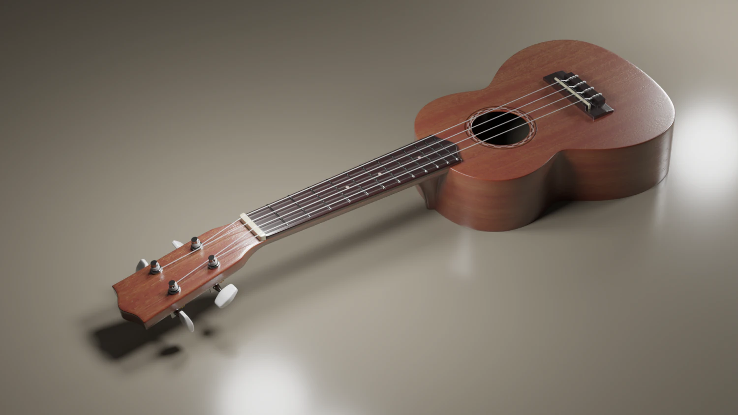 Ukulele 3D Model .c4d .max .obj .3ds .fbx .stl .blend 