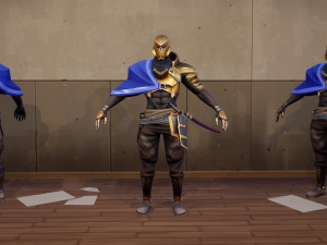 Stylized samurai from the first and third person Low-poly 3D मॉडल