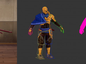Stylized samurai from the first and third person Low-poly 3D मॉडल