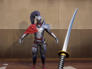 Stylized samurai from the first and third person Low-poly 3D मॉडल