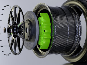 Car rim AL13 CF-VF TROFEO Carbon Fiber 3D Model