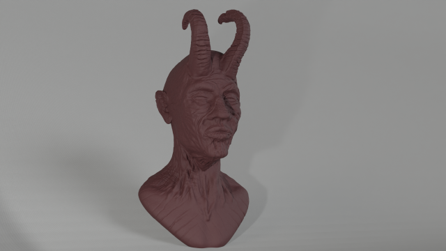Tired devil bust 3D Принт Модель .c4d .max .obj .3ds .fbx .stl .blend 