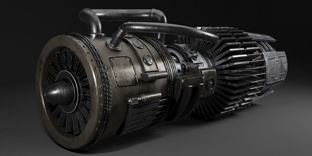Jet Engine 4k 3D Model .c4d .max .obj .3ds .fbx .stl .blend 