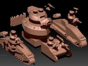 Feudal Guard Tank war print Stl 3D Print Model