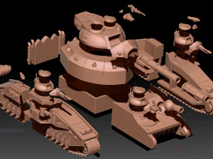 Feudal Guard Tank war print Stl 3D Print Model
