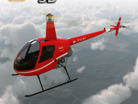HELICOPTER ROBINSON R22 Modèle 3D