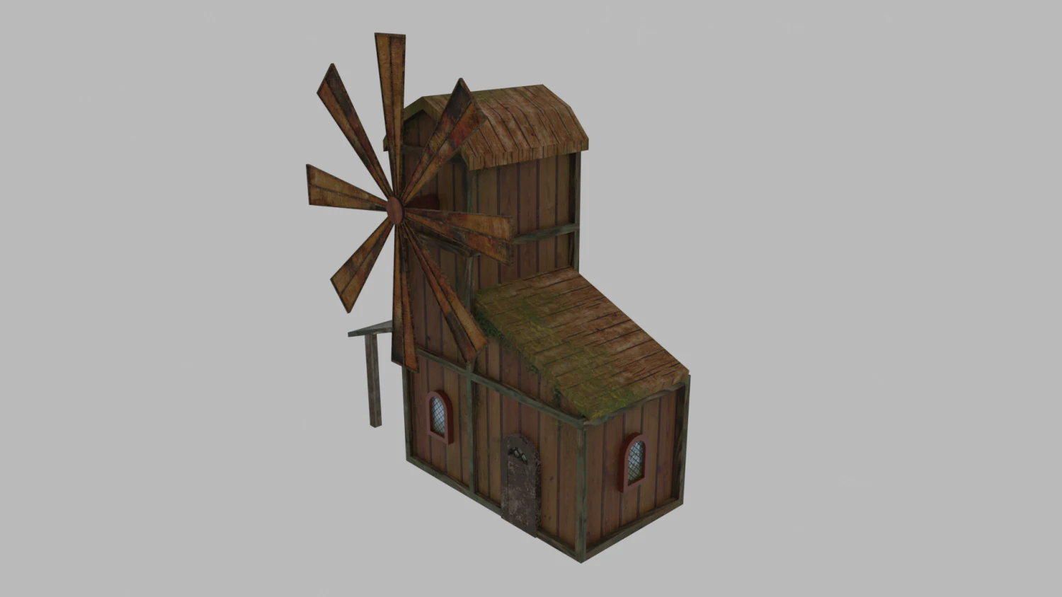 Abandoned windmill 3D Model .c4d .max .obj .3ds .fbx .stl .blend 