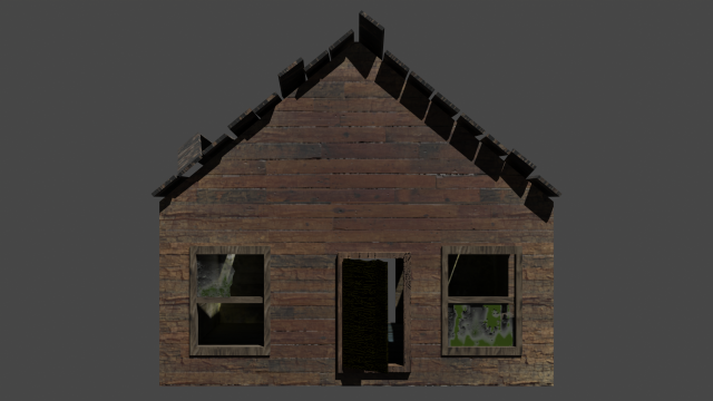 Abandoned house 3D Model .c4d .max .obj .3ds .fbx .stl .blend 