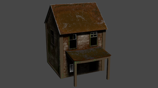 Abandoned house 3D Model .c4d .max .obj .3ds .fbx .stl .blend 
