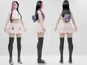 Gamer Girl - Game Ready VR - AR - CG Textures