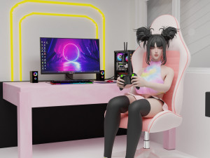 Gamer Girl - Game Ready VR - AR - CG Textures