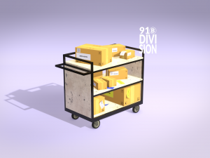 PBR Lowpoly Warehouse Trolly - Tray Trolly Modelo 3D
