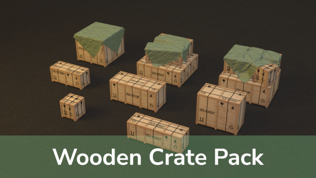 PBR Wooden Crate Pack 3Dモデル .c4d .max .obj .3ds .fbx .stl .blend 