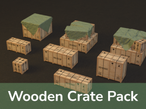 PBR Wooden Crate Pack Modèle 3D