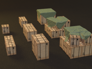 PBR Wooden Crate Pack 3Dモデル