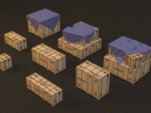 PBR Wooden Crate Pack 3Dモデル