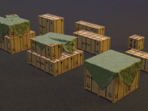 PBR Wooden Crate Pack 3Dモデル