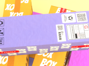 PBR Cardboard Box Modello 3D