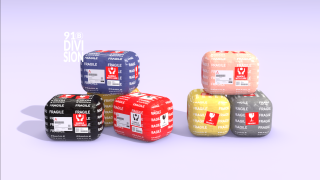 PBR Lowpoly Fragile Delivery Package 3D Model .c4d .max .obj .3ds .fbx .stl .blend 