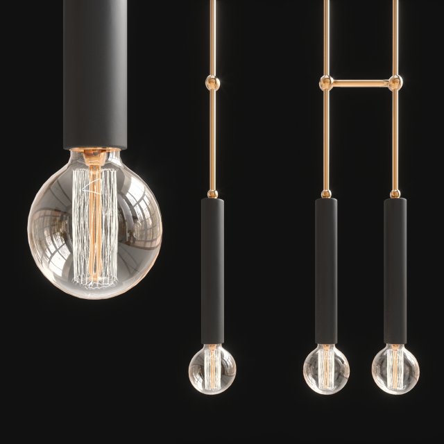 Double Jewels and Beads Pendant Lamp by Adir Yakobi- FStormVray 3D Model .c4d .max .obj .3ds .fbx .stl .blend 
