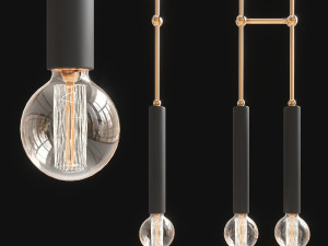 Double Jewels and Beads Pendant Lamp by Adir Yakobi- FStormVray Modelo 3D