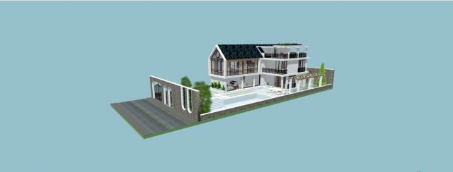 Modern House 3D 模型 .c4d .max .obj .3ds .fbx .stl .blend