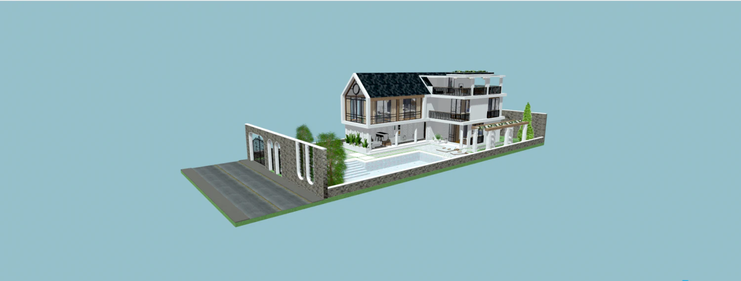 Modern House 3D Model .c4d .max .obj .3ds .fbx .stl .blend 