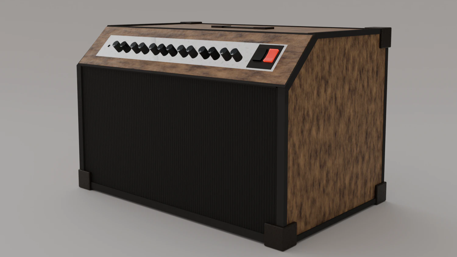Guitar Amplifier 3D Model .c4d .max .obj .3ds .fbx .stl .blend 
