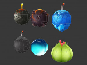 Pipe Bomb 1 Hand-Painted Game Assets Low-poly 3D Model