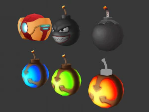 Pipe Bomb 2 Hand-Painted Game Assets Low-poly 3D Model