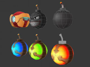 Pipe Bomb 2 Hand-Painted Game Assets Low-poly 3D Model