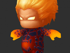 Fire Man 3 Hand-Painted Low-Poly 3D Game Assets 3D Модель