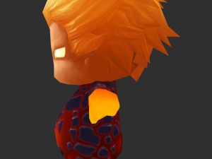 Fire Man 3 Hand-Painted Low-Poly 3D Game Assets 3D Модель